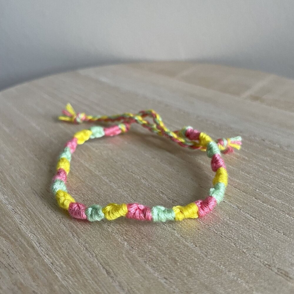 Myrtle Bracelet, anklet, trendy, comfortable, tie, embroidery thread, woven, gif
